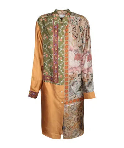 Pierre-louis Mascia Floral-patchwork Shirt In Multi
