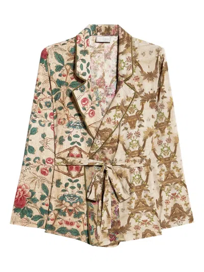 Pierre-louis Mascia Floral-pattern Blazer In Yellow