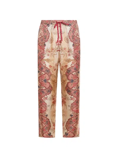 Pierre-louis Mascia Floral-pattern Drawstring-fastening Trousers In Multi