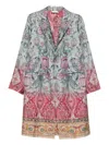 Pierre-louis Mascia Pierre Louis Mascia Silk Printed Single-breasted Coat In Multi