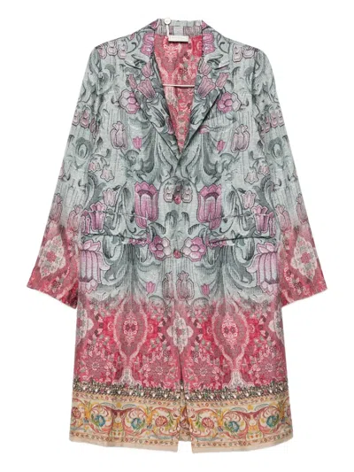 PIERRE-LOUIS MASCIA FLORAL-PATTERN EMBELLISHED COAT