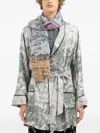 Pierre-louis Mascia Floral-pattern Fringed-edges Scarf In Gray