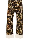 Pierre-louis Mascia Geometric Fringed Tapered Jeans In Neutrals