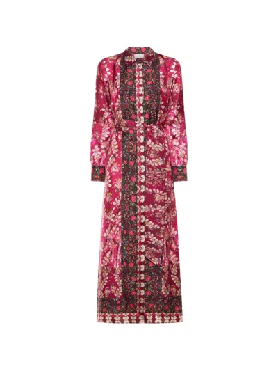 Pierre-louis Mascia Floral-pattern Midi Dress In Pink