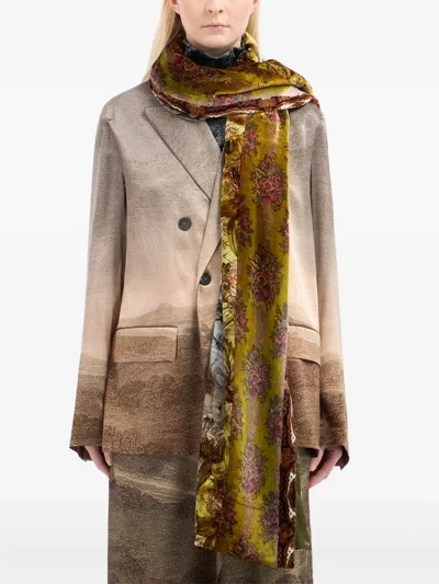 Pierre-louis Mascia Floral-pattern Scarf In Green