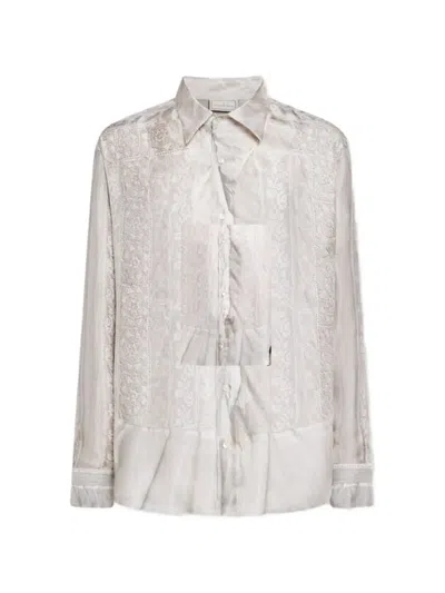 Pierre-louis Mascia Floral-pattern Shirt In Gray