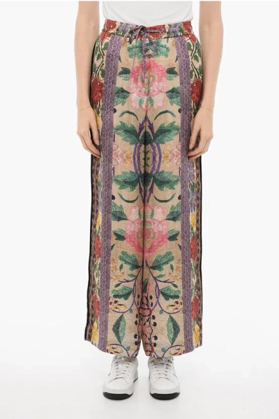 Pierre-louis Mascia Floral Patterned Silk Pants In Multi