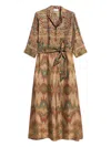 Pierre-louis Mascia Floral-print Belted Maxi Dress In Brown