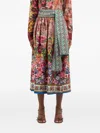 Pierre-louis Mascia Floral-print Belted Midi Skirt In Red
