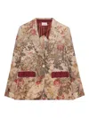 Pierre-louis Mascia Floral-print Blazer In Neutral