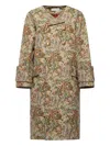 Pierre-louis Mascia Floral-print Coat In Brown