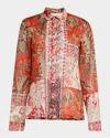 Pierre-louis Mascia Floral-print Cotton Top In Orange Multi