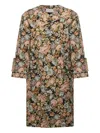 Pierre-louis Mascia Floral-print Double-breasted Coat In Brown