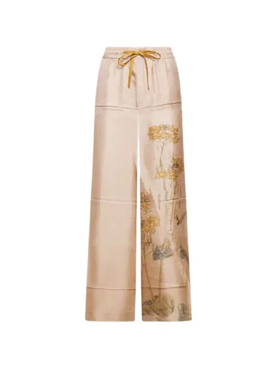 Pierre-louis Mascia Floral-print Drawstring Trousers In Neutral