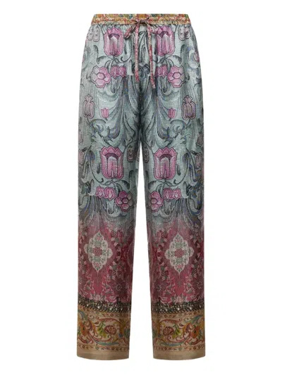 Pierre-louis Mascia Floral-print Drawstring-waist Trousers In Multi