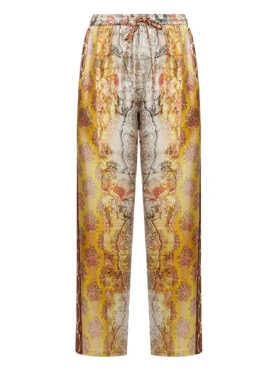 Pierre-louis Mascia Floral-print Drawstring-waist Trousers In Multi