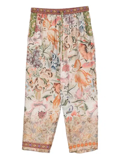 Pierre-louis Mascia Floral-print Embroidered Trousers In Multi