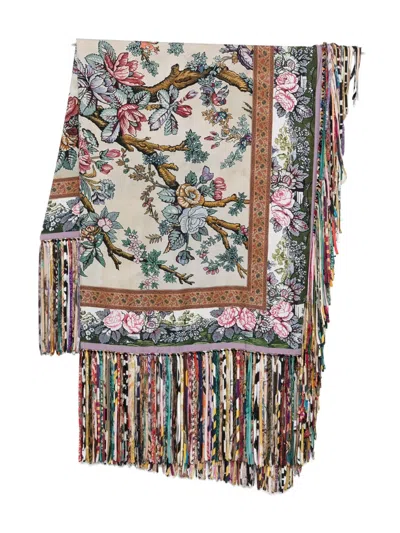 Pierre-louis Mascia Floral-print Fringed Scarf In Multi