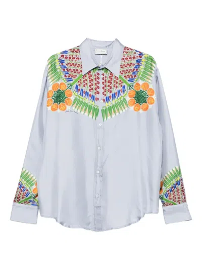 Pierre-louis Mascia Floral-print Long-sleeve Shirt In Multi
