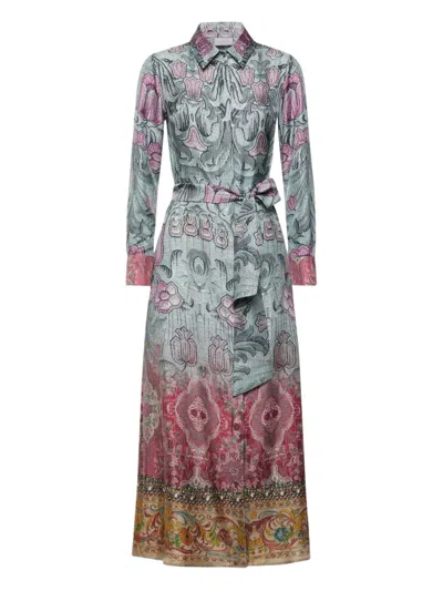 Pierre-louis Mascia Floral-print Maxi Dress In Blue