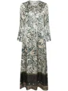 Pierre-louis Mascia Maxikleid Mit Blumen-print In Nude