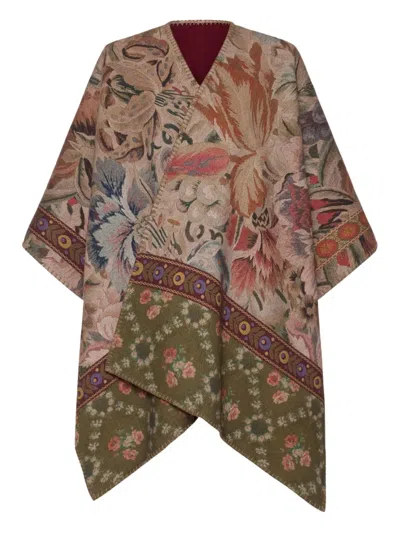 Pierre-louis Mascia Floral-print Poncho In Multi