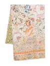Pierre-louis Mascia Fancy Multi-patterned Silk Twill Scarf In Brown