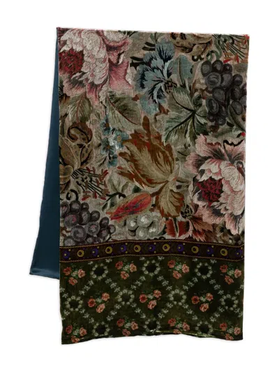 Pierre-louis Mascia Floral-print Scarf In Brown