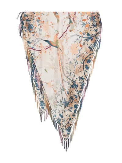 Pierre-louis Mascia Floral-print Shawl In Neutrals