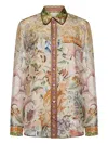 Pierre-louis Mascia Pierre Louis Mascia Printed Silk Shirt In Multi