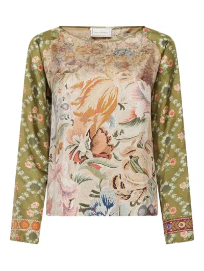 Pierre-louis Mascia Floral-print Silk Shirt In Neutral