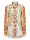 Pierre-louis Mascia Floral-print Silk Shirt In Neutral