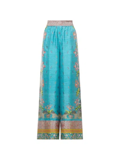 Pierre-louis Mascia Floral-print Trousers In Blue