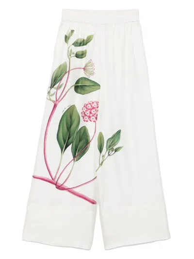 Pierre-louis Mascia Floral-print Trousers In White