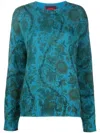 Pierre-louis Mascia Floral-print Wool Jumper In Blue