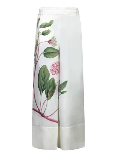 PIERRE-LOUIS MASCIA FLORAL WHITE TROUSERS