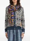 Pierre-louis Mascia Geometric-patter Fringed-hem Scarf In Blue