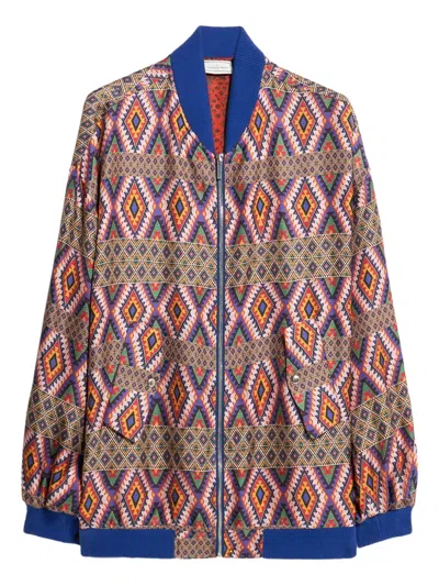 Pierre-louis Mascia Geometric-pattern Bomber Jacket In Multi
