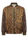 Pierre-louis Mascia Geometric-pattern Bomber Jacket In Brown