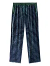 Pierre-louis Mascia Geometric-pattern Drawstring Trousers In Blue