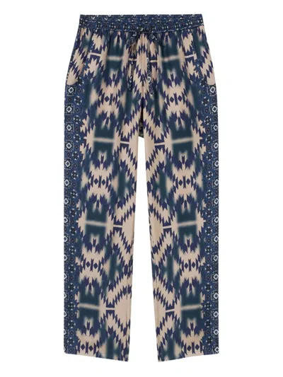Pierre-louis Mascia Geometric-pattern Drawstring Trousers In Multi