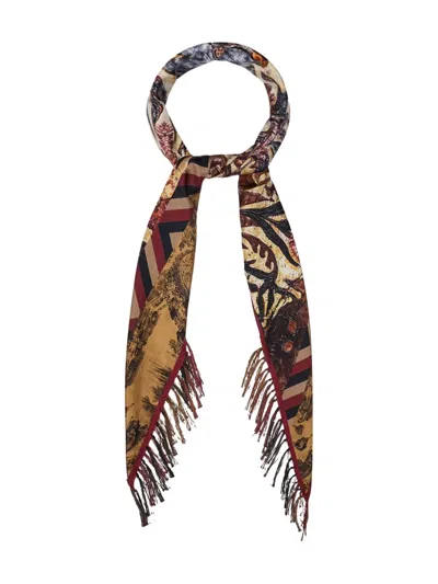 Pierre-louis Mascia Geometric-pattern Fringed-edges Scarf In Brown