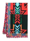 Pierre-louis Mascia Geometric-pattern Fringed Scarf In Multi