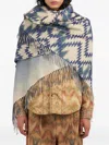 Pierre-louis Mascia Geometric-pattern Fringed Scarf In Blue