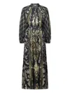 Pierre-louis Mascia Geometric-pattern Maxi Dress In Black