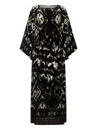 Pierre-louis Mascia Geometric-pattern Maxi Dress In Black