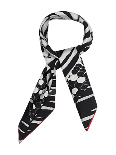 Pierre-louis Mascia Geometric-pattern Scarf In Black