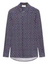 Pierre-louis Mascia Geometric-pattern Shirt In Blue