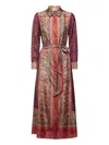 Pierre-louis Mascia Geometric-pattern Shirt Maxi Dress In Red