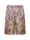 Pierre-louis Mascia Geometric-pattern Shorts In Multi